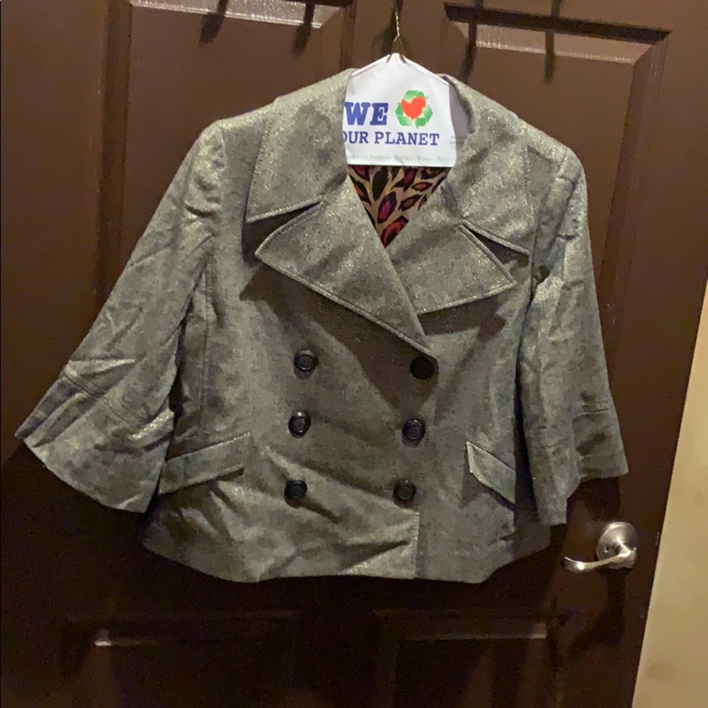 Wool blend cropped sleeve/torso blazer